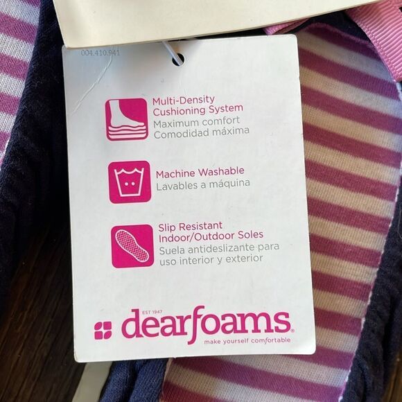 NWT Dearfoams Cushioned Slip Resistant Slippers Size XL - Picture 3 of 6